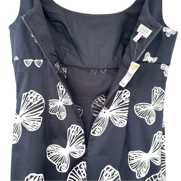 Talbots midi length dress, sleeveless & empire waisted,  cotton & spandex - Picture 7 of 12